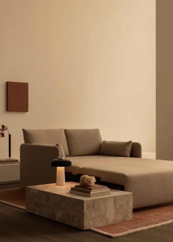 FDB Mu00f8bler Tische-Audo Copenhagen Plinth Tisch, tief, Kunis-Breccia-Marmor