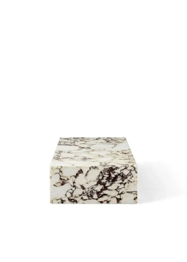 Muuto Tische-Audo Copenhagen Plinth Tisch, niedrig, Calacatta Viola Marmor