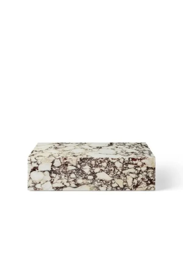 Muuto Tische-Audo Copenhagen Plinth Tisch, niedrig, Calacatta Viola Marmor