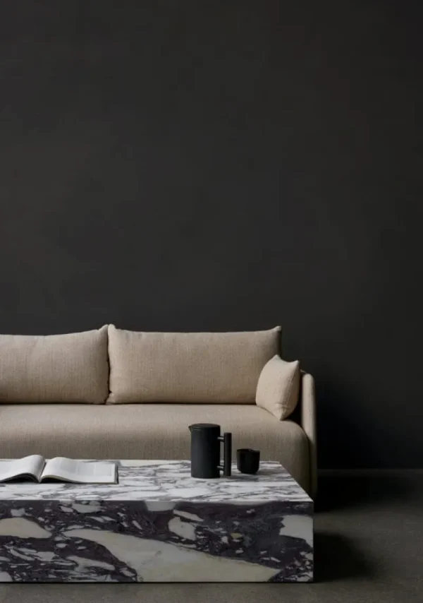 Muuto Tische-Audo Copenhagen Plinth Tisch, niedrig, Calacatta Viola Marmor