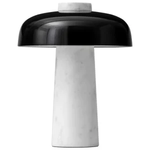 Nemo Lighting Tischlampen-Audo Copenhagen Reverse Tischlampe, Schwarz – Carrara-Marmor