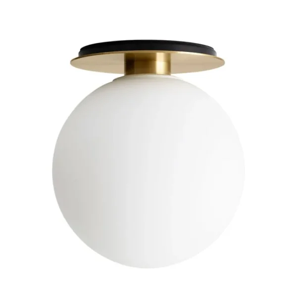 GUBI Deckenleuchten-Audo Copenhagen TR Bulb Deckenleuchte, gebürstetes Messing - mattes Opalglas