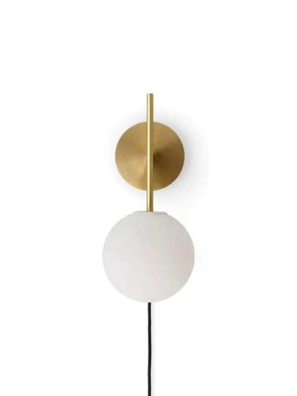 Nuura Wandleuchten-Audo Copenhagen TR Bulb Pendel-Wandleuchte, Messing gebürstet – Opal matt