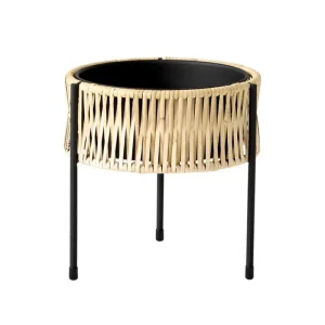 Audo Copenhagen Garten^Umanoff Pflanzgefäß, 27 cm, Schwarz – Rattan