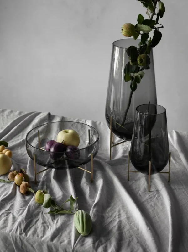 ferm LIVING Vasen-Audo Copenhagen Vase Échasse, klein, rauchgrau