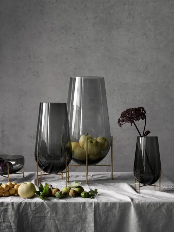 ferm LIVING Vasen-Audo Copenhagen Vase Échasse, klein, rauchgrau