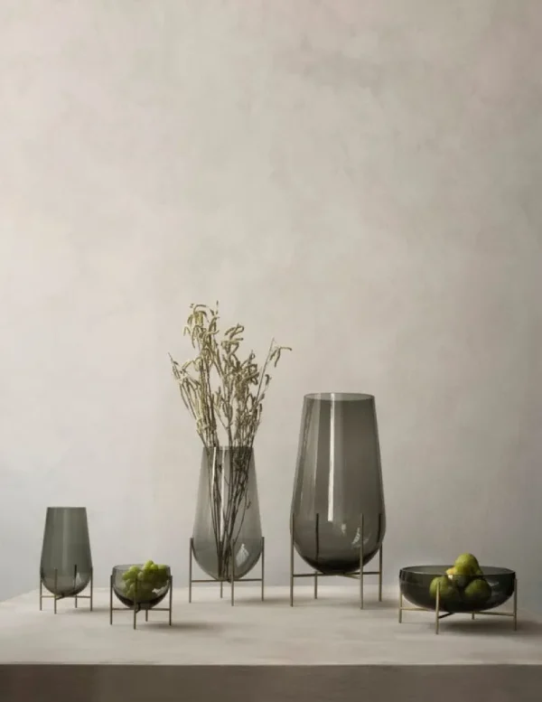 ferm LIVING Vasen-Audo Copenhagen Vase Échasse, klein, rauchgrau