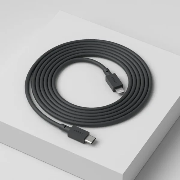 Avolt Unterhaltungselektronik^Cable 1 USB-C-zu-Lightning-Ladekabel, 2 m, Stockholm Black