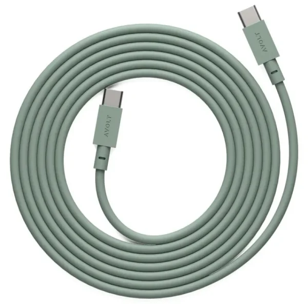 Avolt Unterhaltungselektronik^Cable 1 USB-C-zu-USB-C-Ladekabel, 2 m, Oak Green