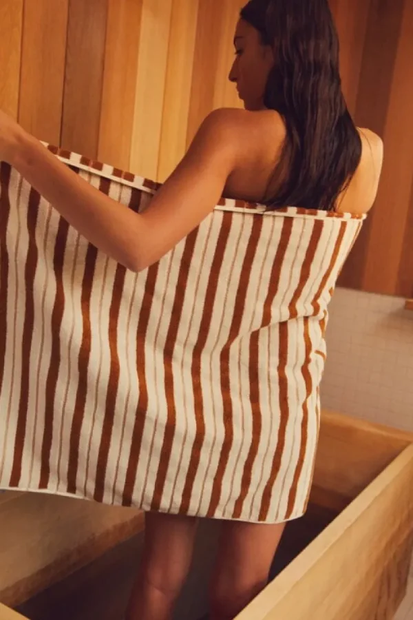 Baina Badezimmertextilien^Badetuch Franklin, 70 x 140 cm, Fuyu - Kreide