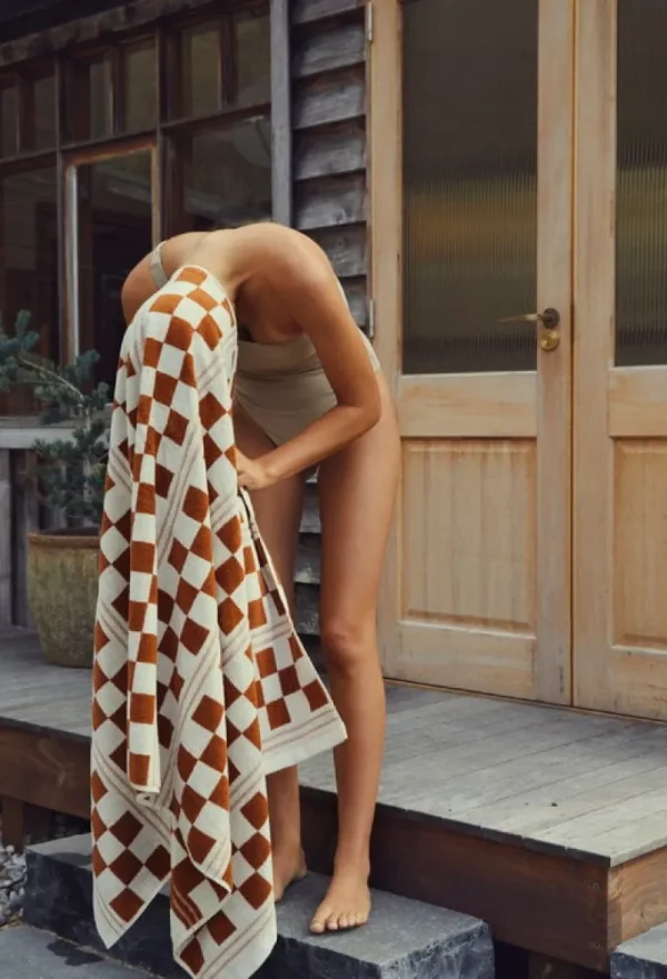 Baina Badezimmertextilien^Strandtuch Busby, 90 x 170 cm, fuyu - Kreide