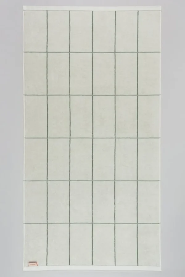 Baina Badezimmertextilien^Strandtuch Miles, 90 x 170 cm, Salbei - Kreide