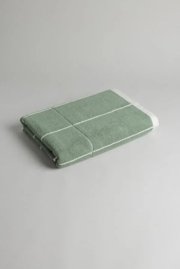 Baina Badezimmertextilien^Strandtuch Miles, 90 x 170 cm, Salbei - Kreide