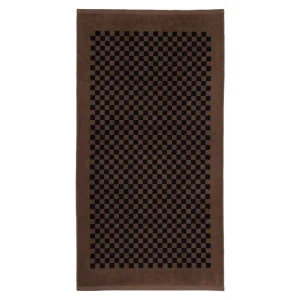 Baina Badezimmertextilien^Strandtuch Roman, 90 x 170 cm, tabak - schwarz