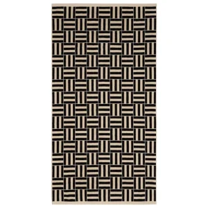 Baina Badezimmertextilien^Strandtuch Willis, 90 x 170 cm, sand - noir, Limited Edition