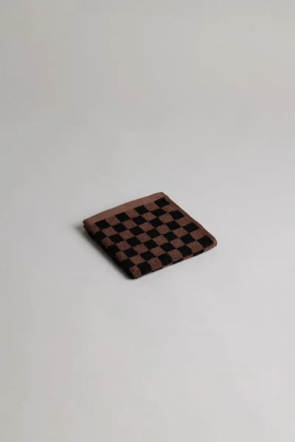 Baina Badezimmertextilien^Waschlappen Quill, 30 x 30 cm, tabak - schwarz