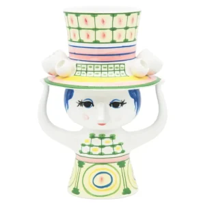 Raawii Vasen-Bjørn Wiinblad Lady with Hat Vase, 24,5 cm, Grün
