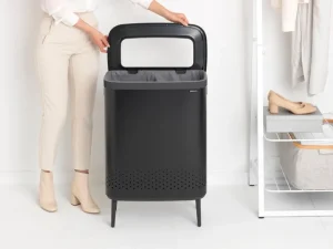 Brabantia Wäschekörbe^Bo Laundry Bin Hi Wäschebehälter, 2 x 45 l, Mattschwarz