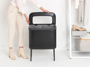 Brabantia Wäschekörbe^Bo Laundry Bin Wäschebehälter, 60 l, Mattschwarz