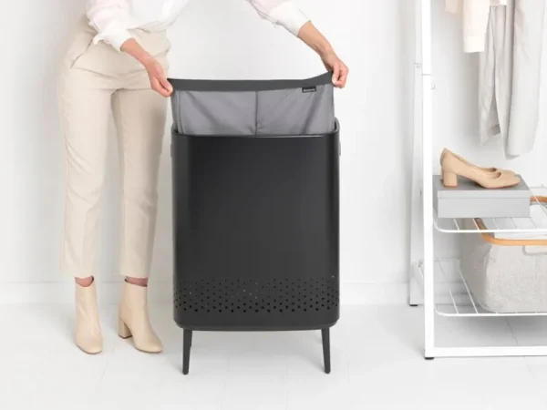 Brabantia Wäschekörbe^Bo Laundry Bin Hi Wäschebehälter, 2 x 45 l, Mattschwarz