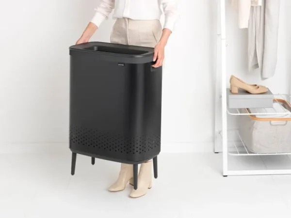Brabantia Wäschekörbe^Bo Laundry Bin Hi Wäschebehälter, 2 x 45 l, Mattschwarz
