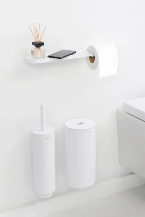 Brabantia Badezimmeraccessoires^MindSet Toilettenpapierhalter mit Ablage, Mineral Fresh White