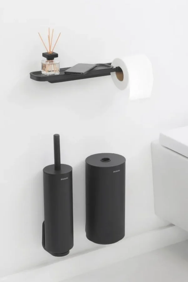 Brabantia Badezimmeraccessoires^MindSet Toilettenpapierhalter mit Ablage, Mineral Infinite Grey