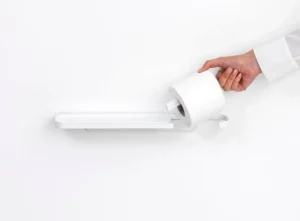 Brabantia Badezimmeraccessoires^MindSet Toilettenpapierhalter mit Ablage, Mineral Fresh White