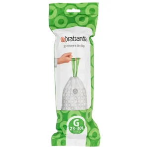 Brabantia Papierkörbe & Recycling-behälter | Abfalleimer^Mülleimerbeutel PerfectFit, 20 Stück, weiß