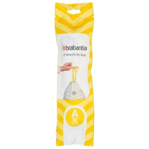 Brabantia Papierkörbe & Recycling-behälter | Abfalleimer^PerfectFit Müllbeutel, 3 l, 20 Stück, A, Weiß