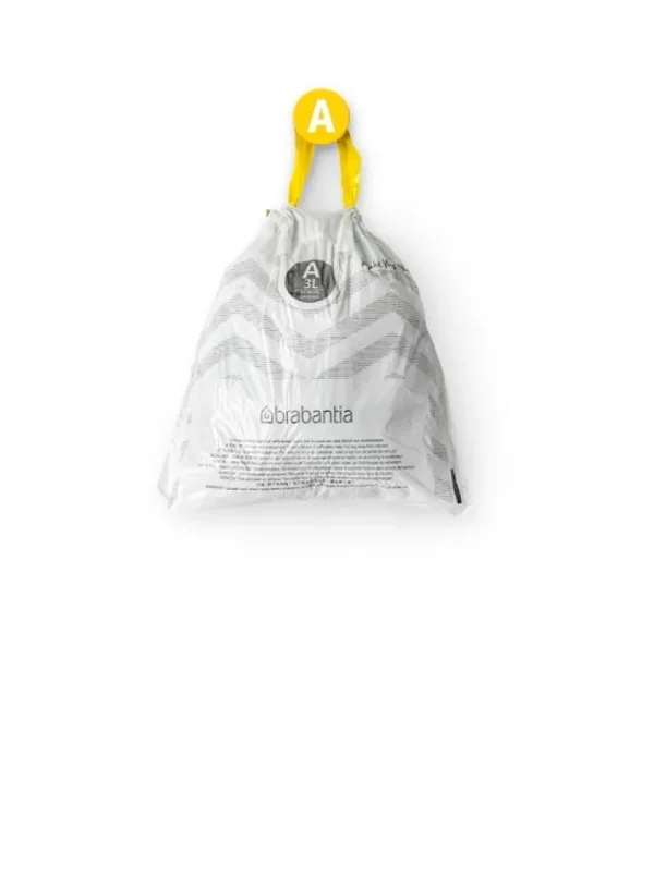 Brabantia Papierkörbe & Recycling-behälter | Abfalleimer^PerfectFit Müllbeutel, 3 l, 20 Stück, A, Weiß