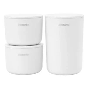 Brabantia Badezimmeraccessoires^ReNew Aufbewahrungsbehälter, 3 Stück, Weiß