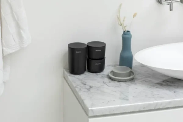 Brabantia Badezimmeraccessoires^ReNew Aufbewahrungsbehälter, 3 Stück, Dunkelgrau