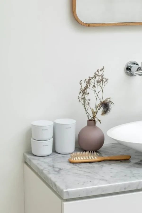 Brabantia Badezimmeraccessoires^ReNew Aufbewahrungsbehälter, 3 Stück, Weiß
