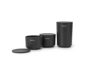 Brabantia Badezimmeraccessoires^ReNew Aufbewahrungsbehälter, 3 Stück, Dunkelgrau