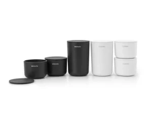 Brabantia Badezimmeraccessoires^ReNew Aufbewahrungsbehälter, 3 Stück, Dunkelgrau