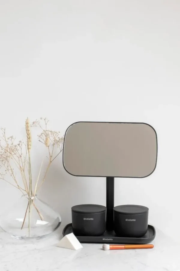 Brabantia Badezimmerspiegel | Spiegel^ReNew Spiegel mit Ablagefläche, Dunkelgrau