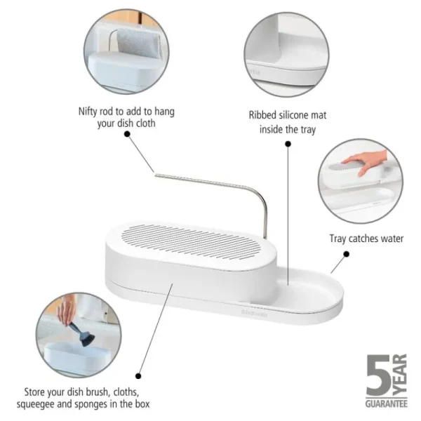 Brabantia Küchenutensilien^SinkStyle Organizer, Mineral Fresh White
