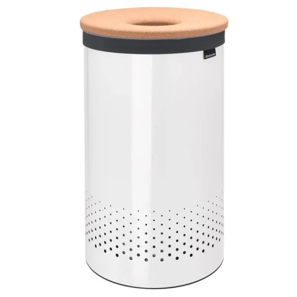 Brabantia Wäschekörbe^Wäschebehälter, 60 l, weiß - Korkdeckel