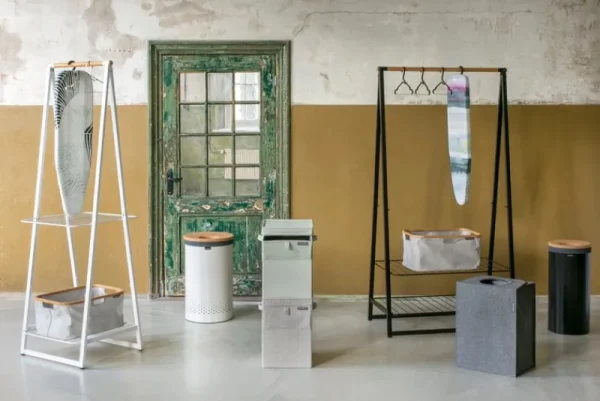 Brabantia Wäschekörbe^Wäschebehälter, 60 l, weiß - Korkdeckel