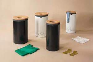 Brabantia Wäschekörbe^Wäschebehälter, 60 l, weiß - Korkdeckel