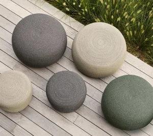 Cane-line Terrassenmöbel | Sitzgelegenheiten^Circle Fußhocker, klein, konisch, Dunkelgrau