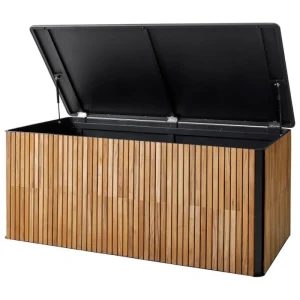 Cane-line Terrassenmöbel^Combine Kissenbox, groß, Teakholz – Lavagrau