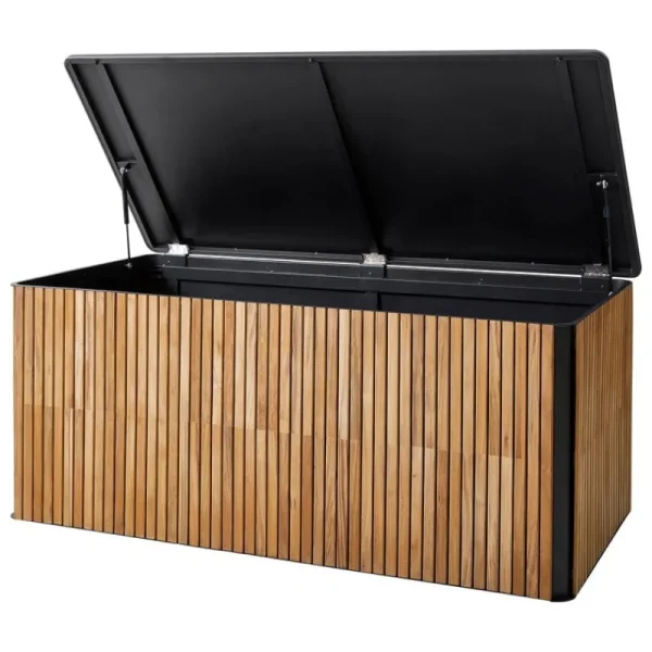 Cane-line Terrassenmöbel^Combine Kissenbox, groß, Teakholz – Lavagrau