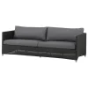 Cane-line Terrassenmöbel^Diamond 3-Sitzer-Sofa, Graphit – Grau