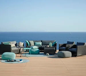 Cane-line Terrassenmöbel^Diamond 3-Sitzer-Sofa, Graphit – Grau