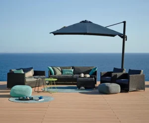 Cane-line Terrassenmöbel^Diamond 3-Sitzer-Sofa, Graphit – Grau