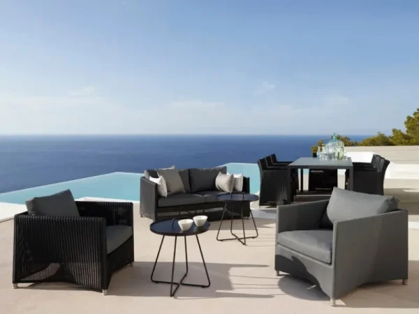 Cane-line Terrassenmöbel^Diamond 2-Sitzer-Sofa, Graphit – Grau
