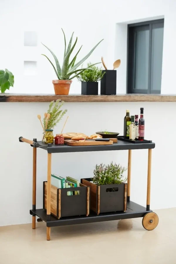 Cane-line Außenküche | Terrassenmöbel^Frame Teewagen, Teak – lavagrau