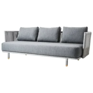Cane-line Terrassenmöbel^Moments 3-Sitzer-Sofa, Grau